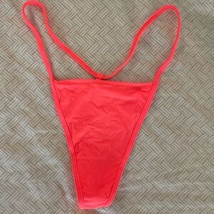 SKIMS Fits Everybody Dipped Thong Neon Coral Pink Size S Soft Stretch Intimates